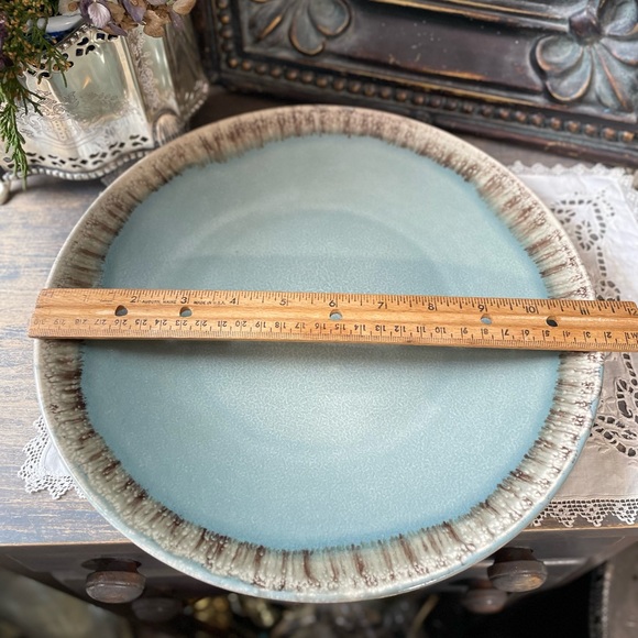 Pier 1 blue handpainted stoneware dinner plate - Picture 13 of 17